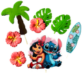 Set 7 decoratiuni comestibile, Lilo si Stitch Decoratiuni din Pasta de Zahar Nati Shop