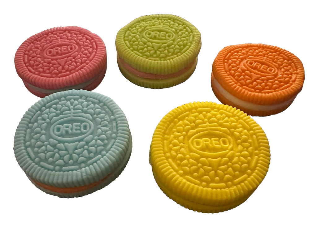 Set 5 decoratiuni comestibile din zahar, Oreo Decoratiuni din Pasta de Zahar Nati Shop