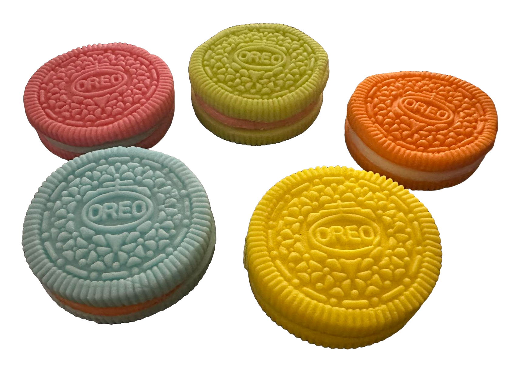 Set 5 decoratiuni comestibile din zahar, Oreo Decoratiuni din Pasta de Zahar Nati Shop