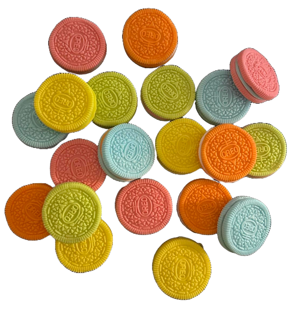 Set 5 decoratiuni comestibile din zahar, Oreo Decoratiuni din Pasta de Zahar Nati Shop