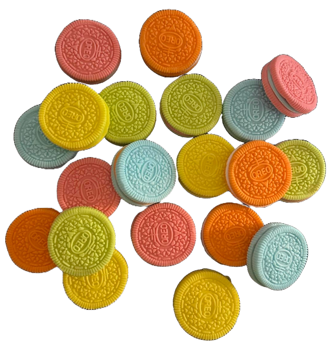 Set 5 decoratiuni comestibile din zahar, Oreo Decoratiuni din Pasta de Zahar Nati Shop