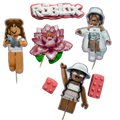 Set 7 decoratiuni comestibile din pasta de zahar, Roblox girls Decoratiuni din Pasta de Zahar Naty Shop