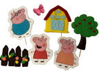 Set 7 decoratiuni comestibile din pasta de zahar, Peppa Pig Decoratiuni din Pasta de Zahar Naty Shop