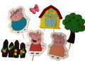 Set 7 decoratiuni comestibile din pasta de zahar, Peppa Pig Decoratiuni din Pasta de Zahar Naty Shop