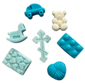 Set 7 decoratiuni comestibile din pasta de zahar, Botez Decoratiuni din Pasta de Zahar Nati Shop