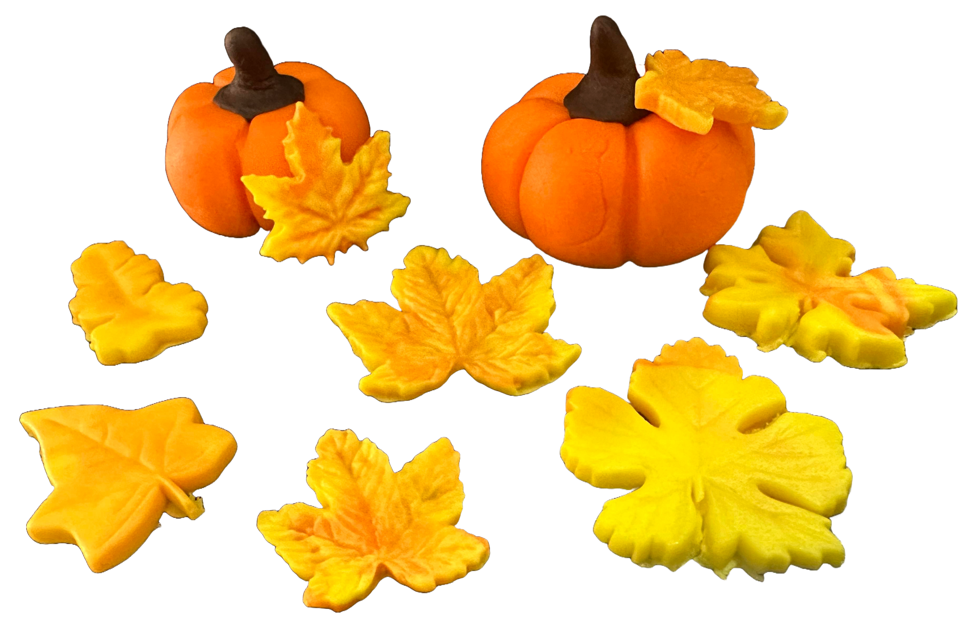 Set 10 decoratiuni comestibile din zahar, Toamna Decoratiuni din Pasta de Zahar Nati Shop