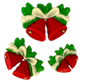 Set 3 decoratiuni comestibile din zahar, Clopotei de Craciun Decoratiuni din Pasta de Zahar Nati Shop