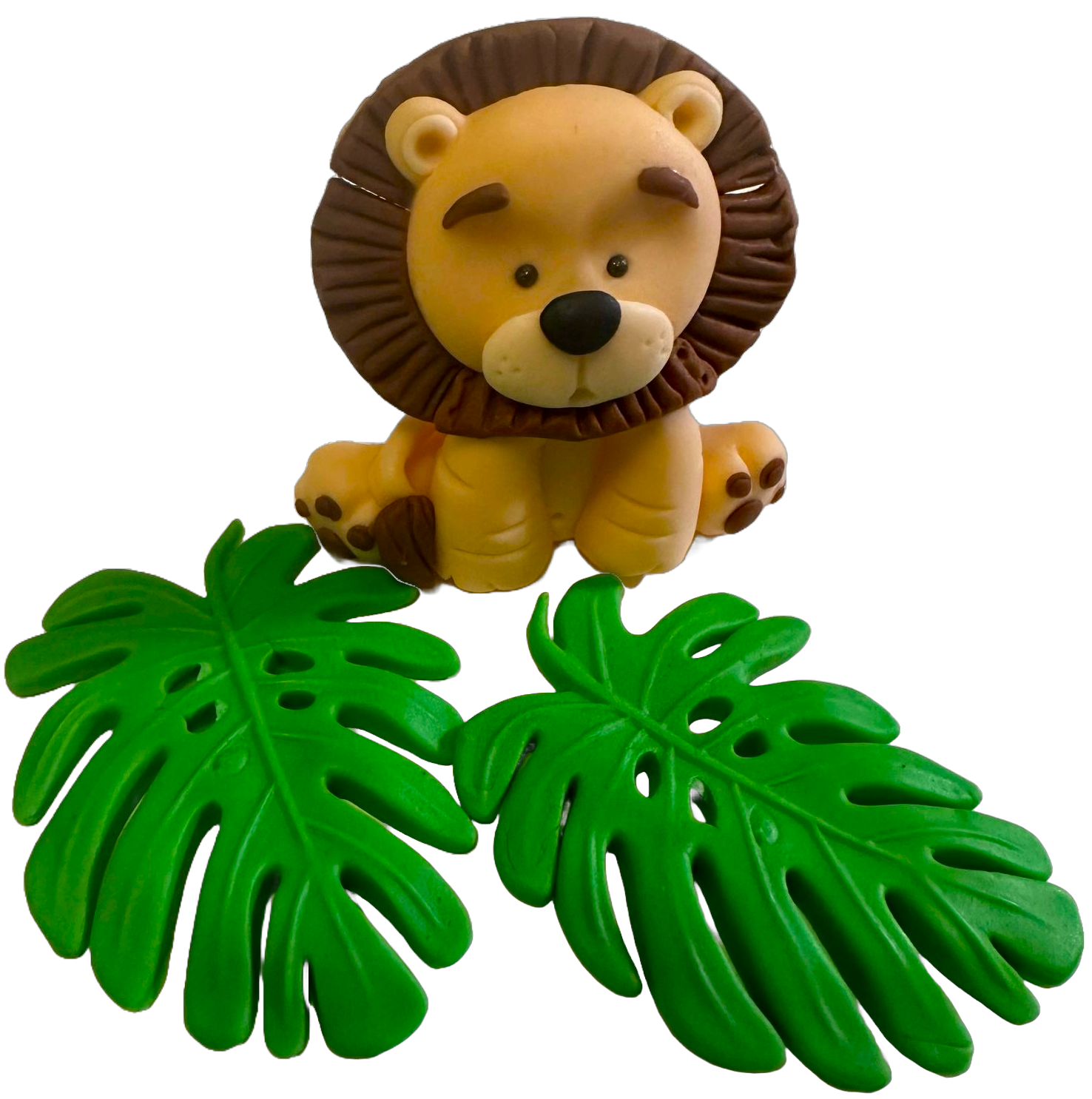 Set 3 decoratiuni comestibile din zahar, Leu Decoratiuni din Pasta de Zahar Nati Shop