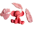 Set 4 decoratiuni comestibile din zahar, Botez, elefant, fetite Decoratiuni din Pasta de Zahar Naty Shop