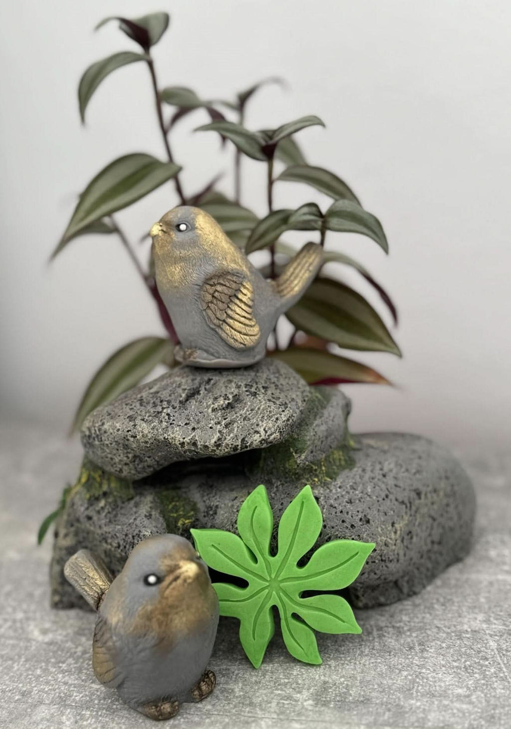 Set 3 decoratiuni comestibile din zahar, Pasari exotice Decoratiuni din Pasta de Zahar Nati Shop