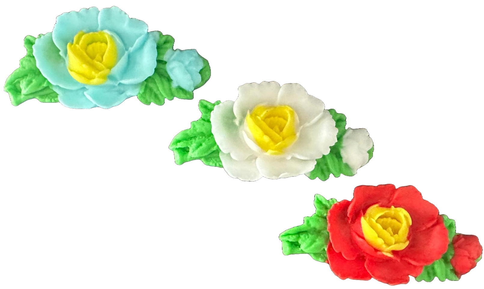 Set 3 decoratiuni comestibile din zahar, trandafiri Decoratiuni din Pasta de Zahar Nati Shop