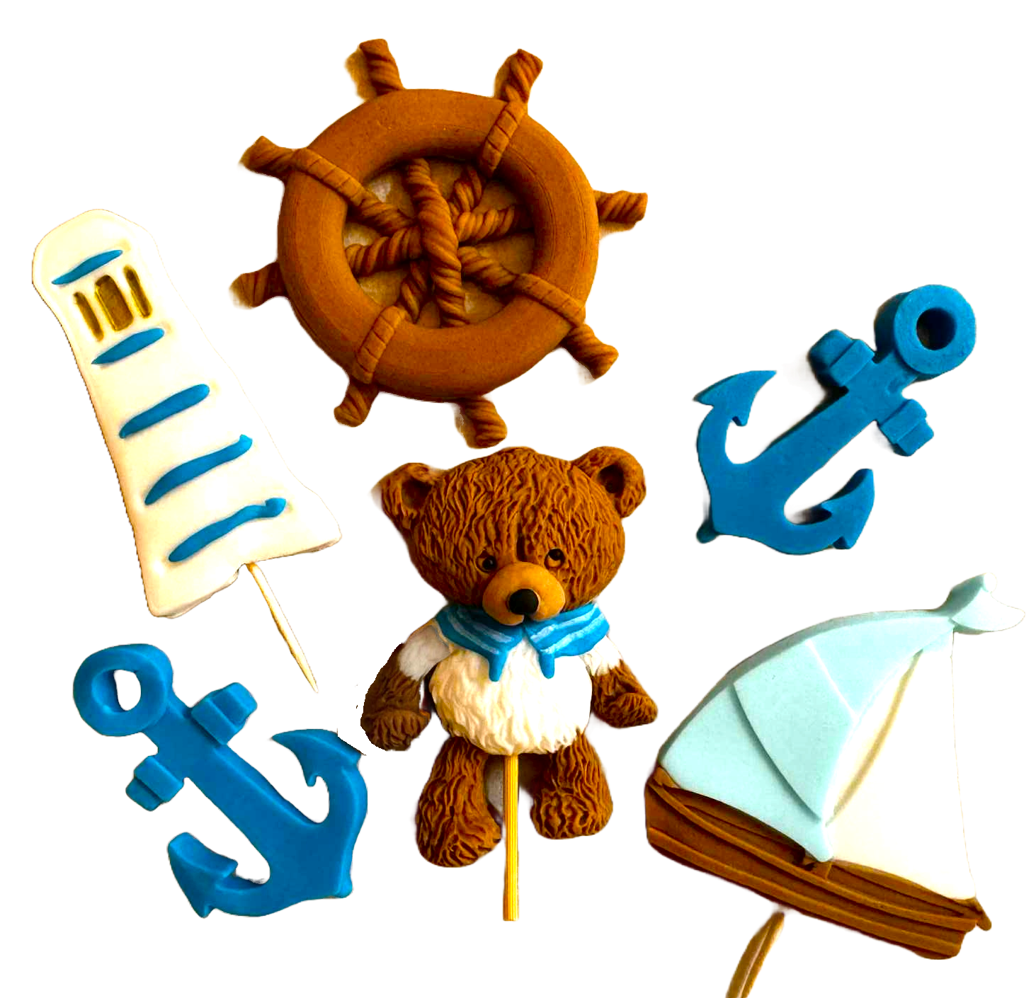 Set decoratiuni comestibile, Ursulet marin Decoratiuni din Pasta de Zahar Nati Shop