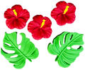 Set 5 decoratiuni comestibile din zahar, Hibiscus Decoratiuni din Pasta de Zahar Naty Shop