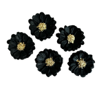 Set 5 decoratiuni comestibile din pasta de zahar, Flori negre-aurii Decoratiuni din Pasta de Zahar Naty Shop