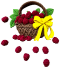 Set 9 decoratiuni comestibile, Cosulet cu zmeura