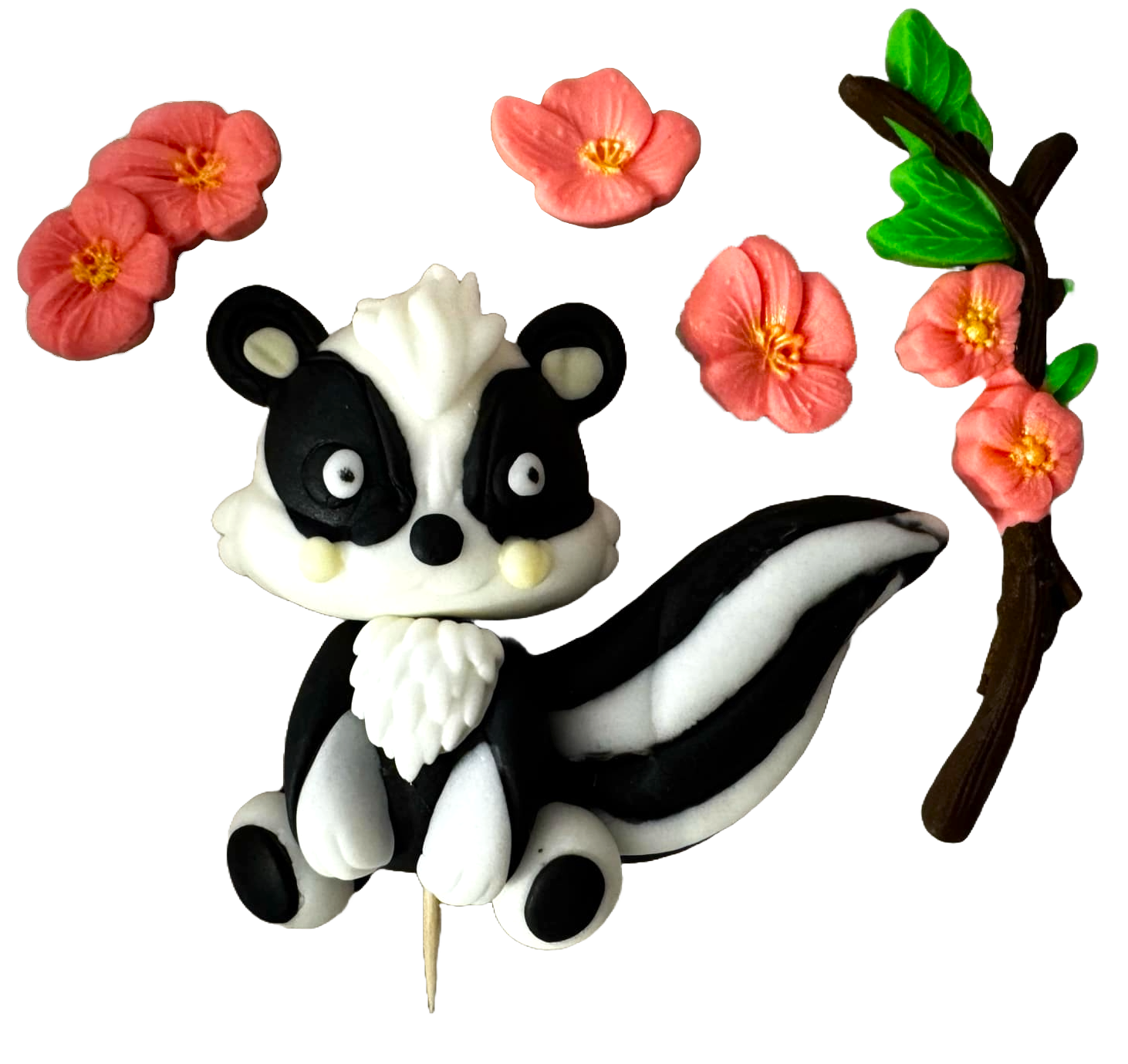 Set 5 decoratiuni comestibile din pasta de zahar, Pui de sconcs Decoratiuni din Pasta de Zahar Nati Shop