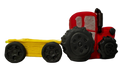 Set 2 decoratiuni comestibile din pasta de zahar, Tractor cu remorca Decoratiuni din Pasta de Zahar Nati Shop