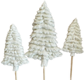Set 3 decoratiuni comestibile din zahar, Brazi de iarna Decoratiuni din Pasta de Zahar Naty Shop