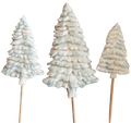 Set 3 decoratiuni comestibile din zahar, Brazi de iarna Decoratiuni din Pasta de Zahar Naty Shop