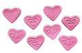 Set 8 decoratiuni comestibile din pasta de zahar, Inimi roz Decoratiuni din Pasta de Zahar Nati Shop