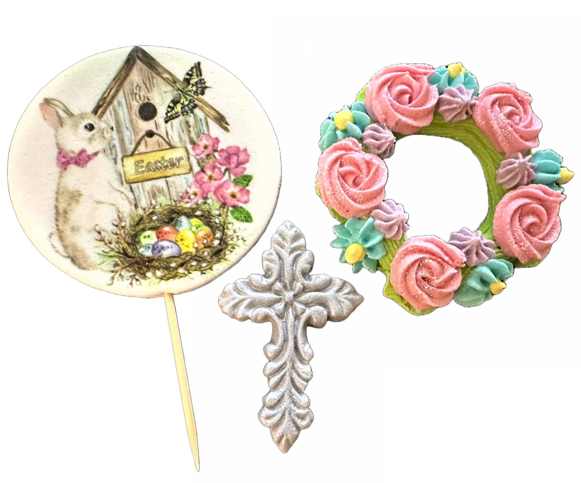 Set 3 decoratiuni comestibile din pasta de zahar, Paste Decoratiuni din Pasta de Zahar Nati Shop