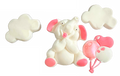 Set decoratiuni comestibile din zahar, Elefant roz Decoratiuni din Pasta de Zahar Nati Shop