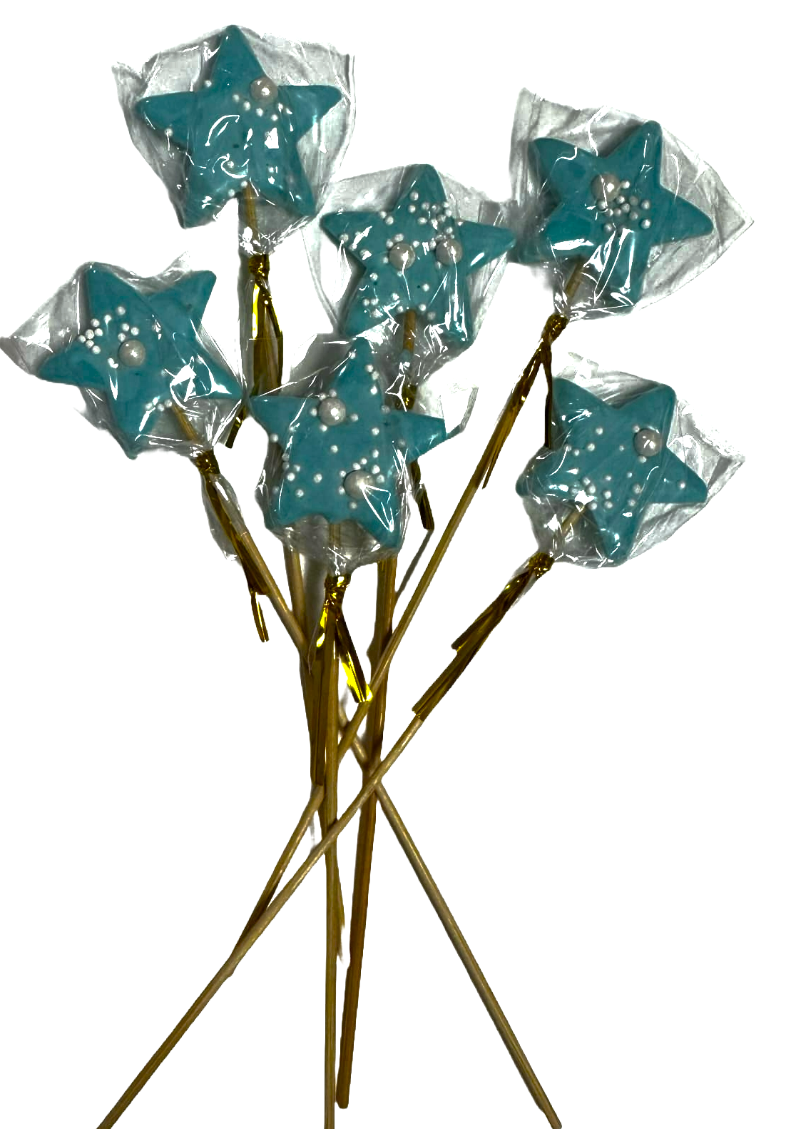 Decoratiune comestibila din zahar, isomalt, bleu mat, 1 bucata Decoratiuni din Pasta de Zahar Nati Shop