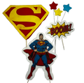 Set 6 decoratiuni comestibile din pasta de zahar, Superman Decoratiuni din Pasta de Zahar Naty Shop