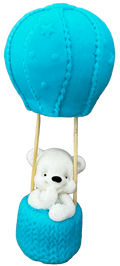 Decoratiune comestibila din zahar, Ursulet in balon Decoratiuni din Pasta de Zahar Naty Shop