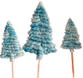 Set 3 decoratiuni comestibile din zahar, Brazi de iarna Decoratiuni din Pasta de Zahar Naty Shop