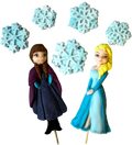 Set 7 decoratiuni comestibile, Elsa si Anna, Frozen Decoratiuni din Pasta de Zahar Nati Shop