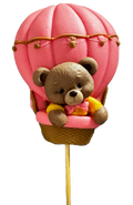 Decoratiune comestibila din zahar, Ursulet in balon Decoratiuni din Pasta de Zahar Naty Shop