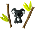 Set 5 decoratiuni comestibile din pasta de zahar, Pui de Koala Decoratiuni din Pasta de Zahar Nati Shop