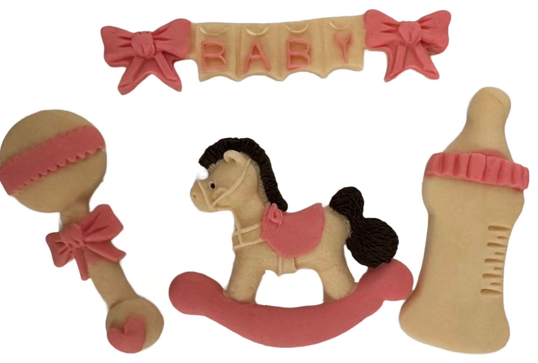 Decoratiune comestibila din zahar, Botez Decoratiuni din Pasta de Zahar Nati Shop