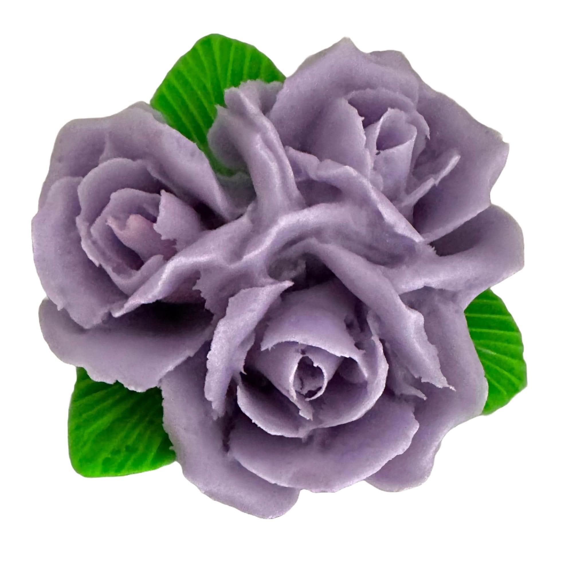 Decoratiune comestibila din zahar, Buchet de trandafiri mov lila Decoratiuni din Pasta de Zahar Nati Shop