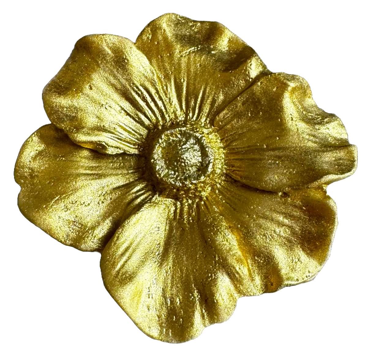 Decoratiune comestibila din zahar, Camelie aurie Decoratiuni din Pasta de Zahar Nati Shop