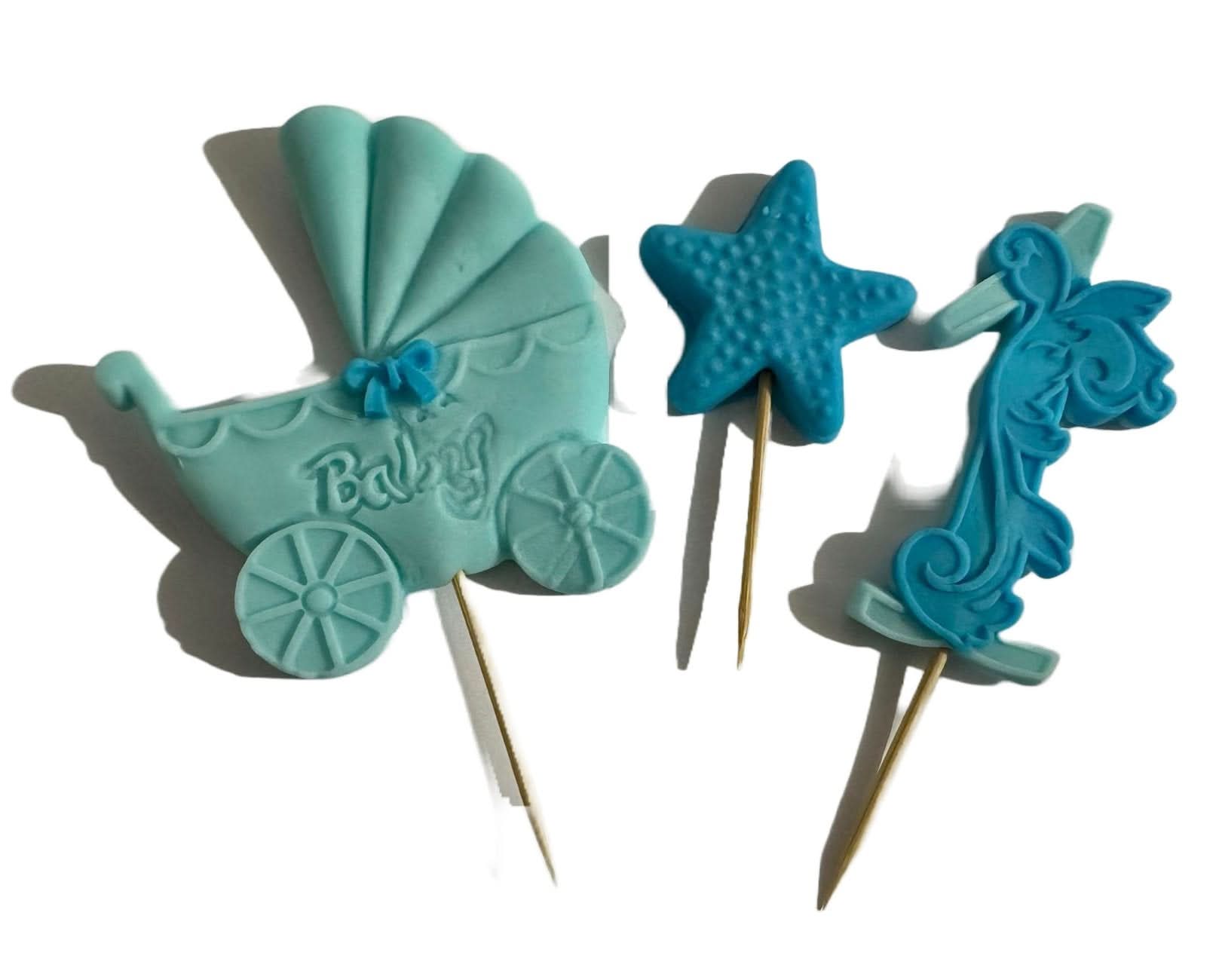 Decoratiune comestibila din zahar, Cifra 1, bleu si albastru Decoratiuni din Pasta de Zahar Nati Shop