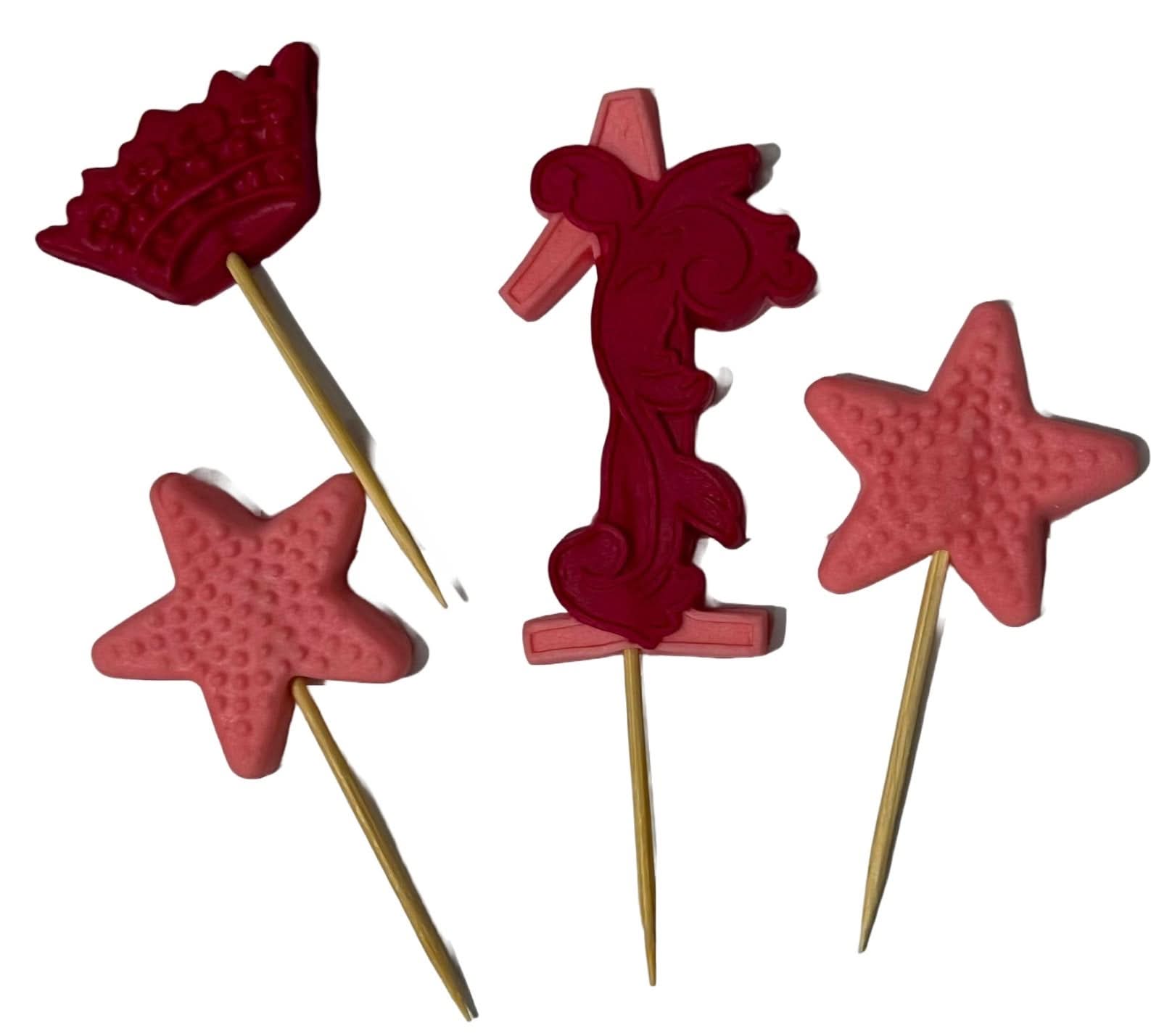 Decoratiune comestibila din zahar, Cifra 1, roz/fucshia Decoratiuni din Pasta de Zahar Nati Shop