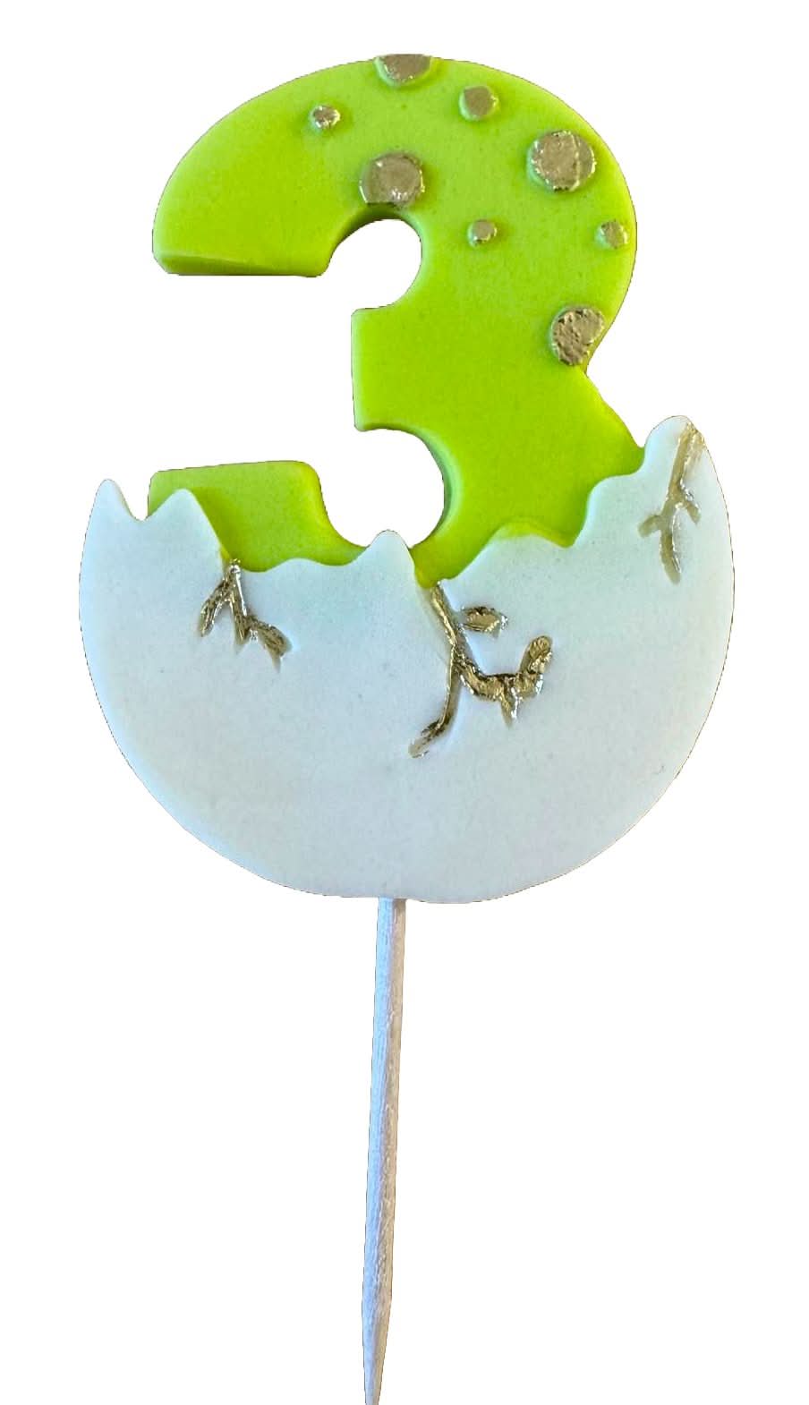 Decoratiune comestibila din zahar, Cifra 3 Decoratiuni din Pasta de Zahar Nati Shop