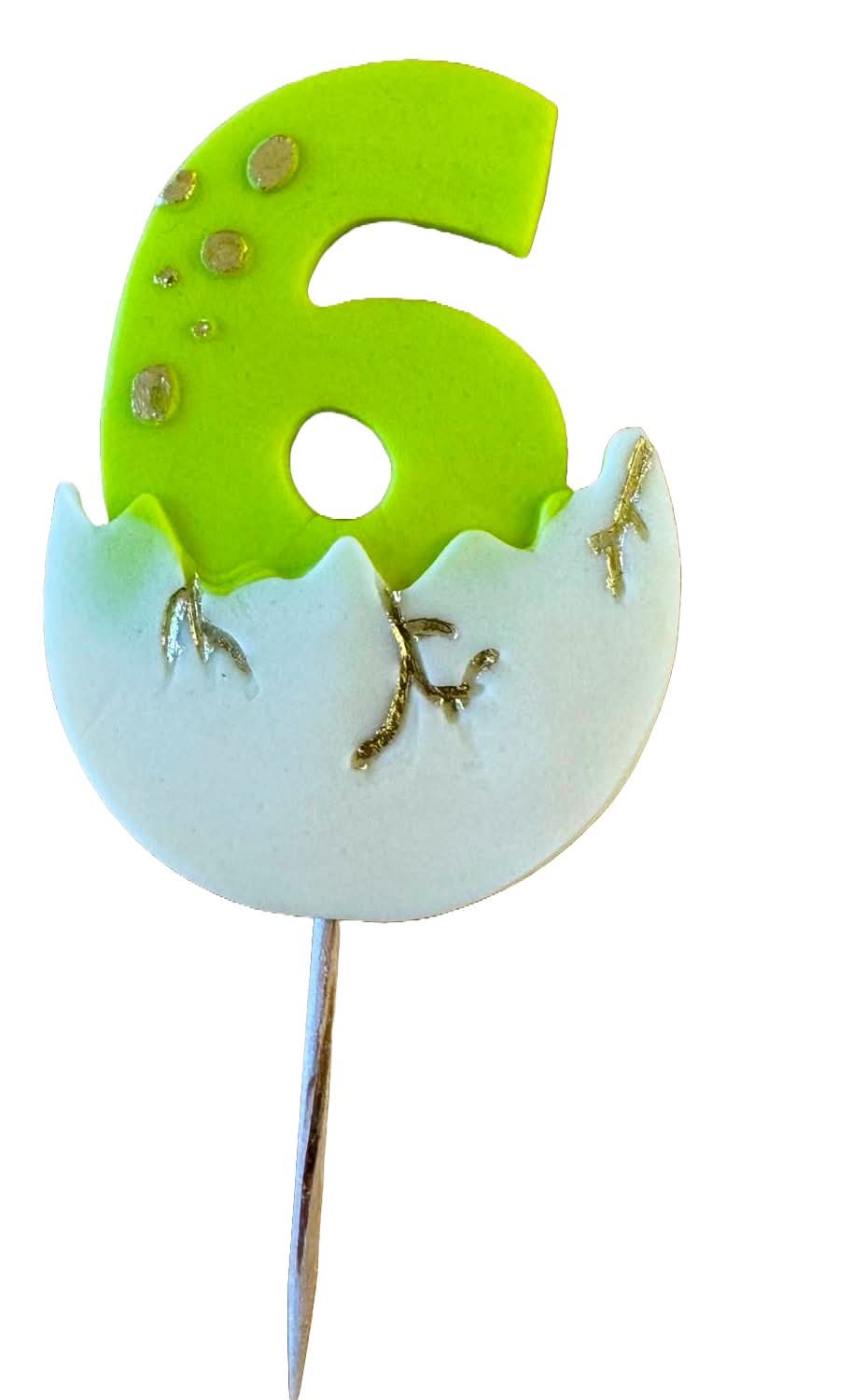 Decoratiune comestibila din zahar, Cifra 6 Decoratiuni din Pasta de Zahar Nati Shop