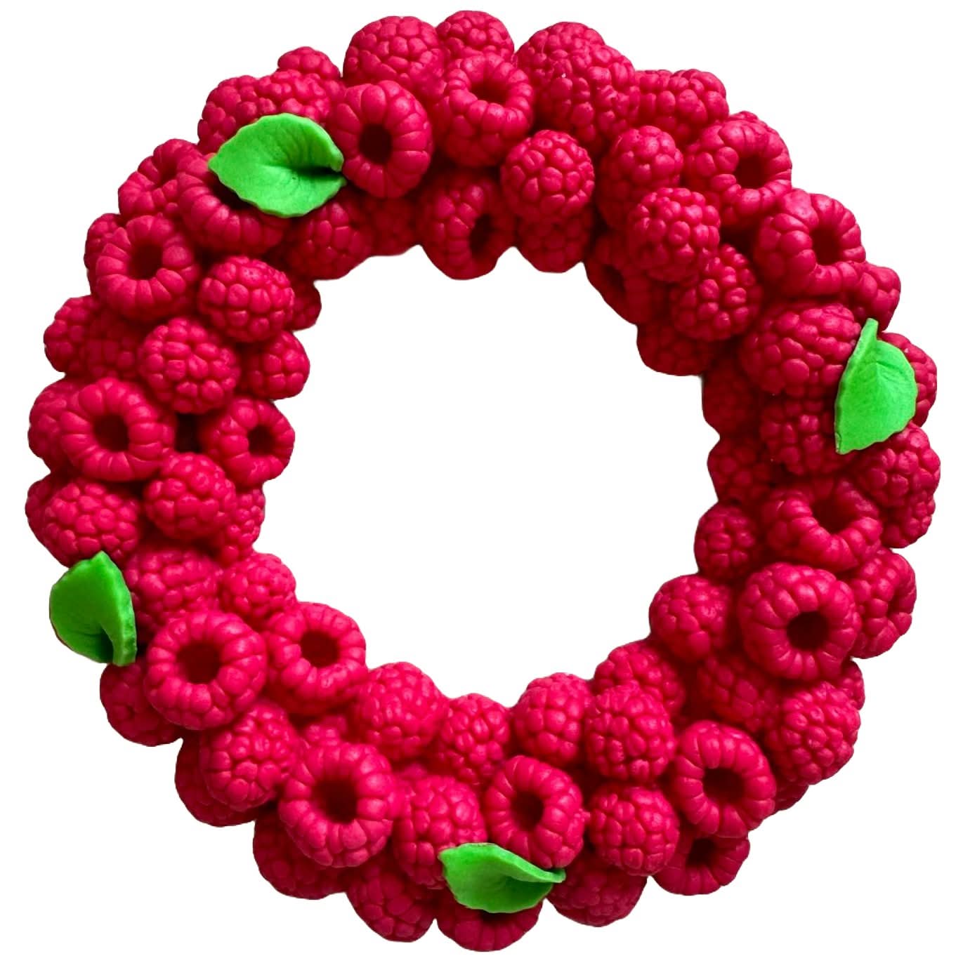 Decoratiune comestibila din zahar, coronita din zmeura Decoratiuni din Pasta de Zahar Nati Shop