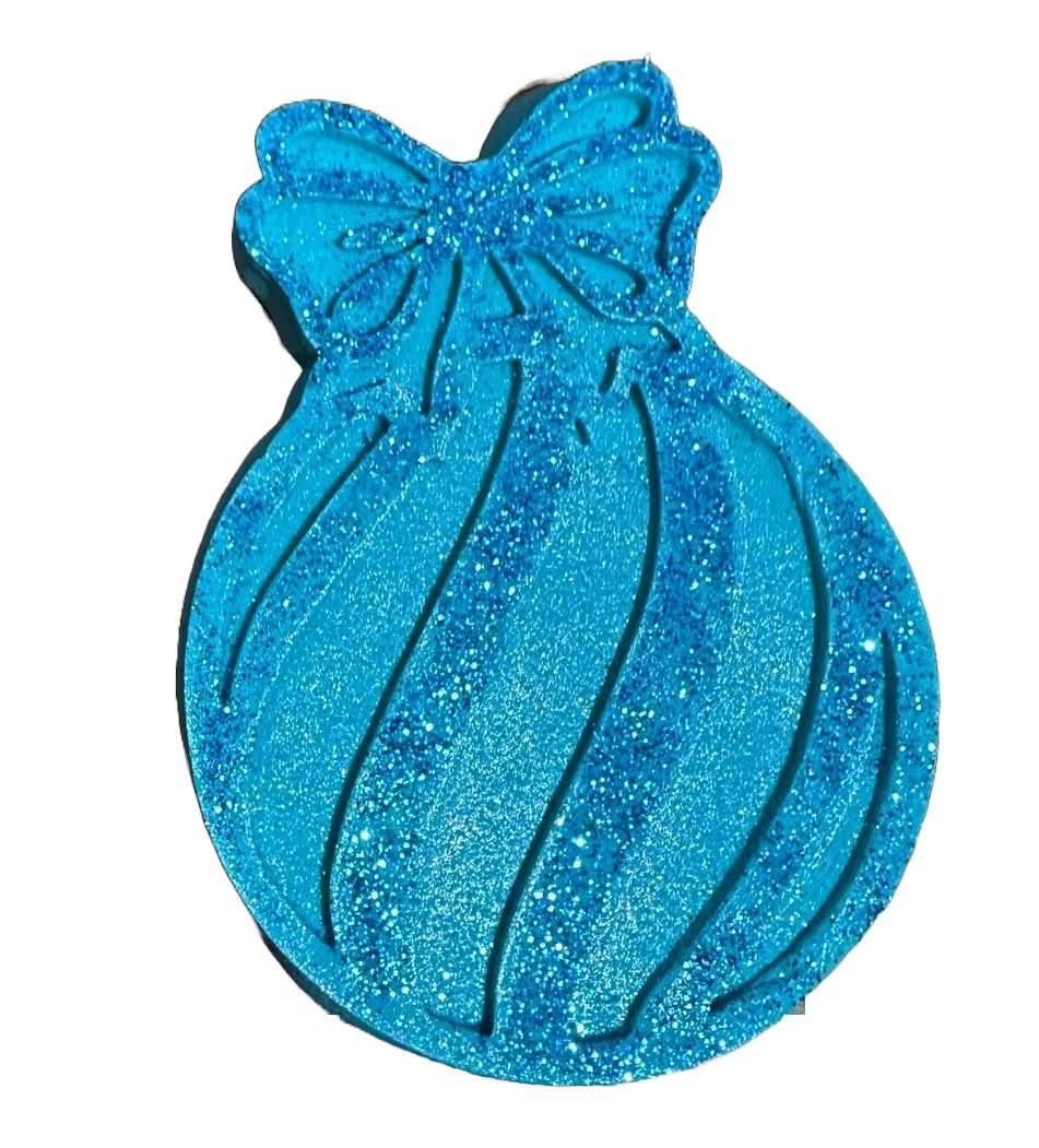 Decoratiune comestibila din zahar, Glob de brad, turcoaz Decoratiuni din Pasta de Zahar Nati Shop