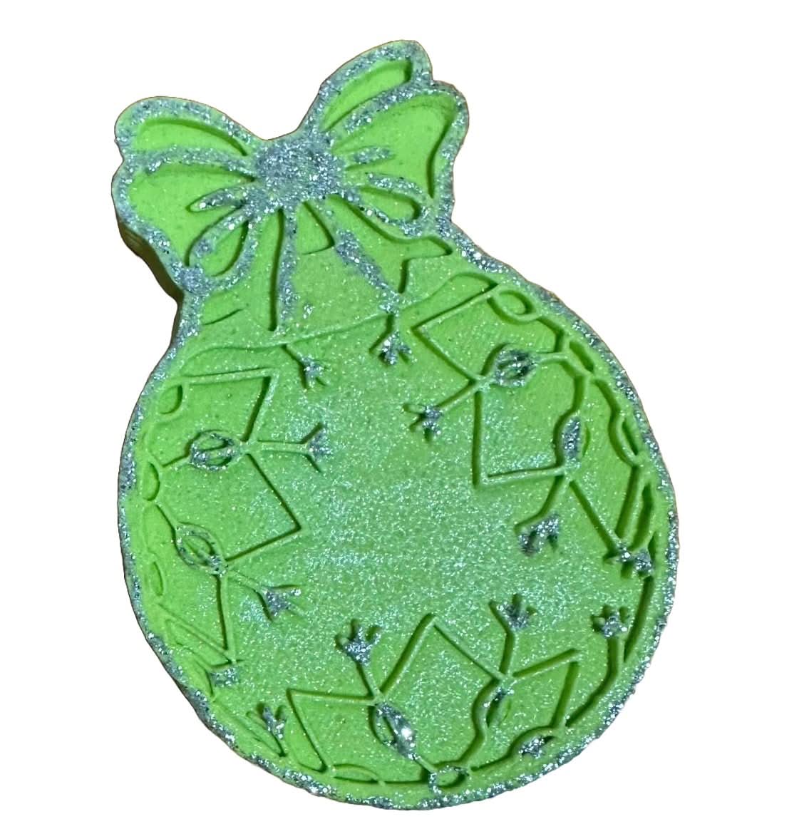 Decoratiune comestibila din zahar, Glob de brad, verde Decoratiuni din Pasta de Zahar Nati Shop