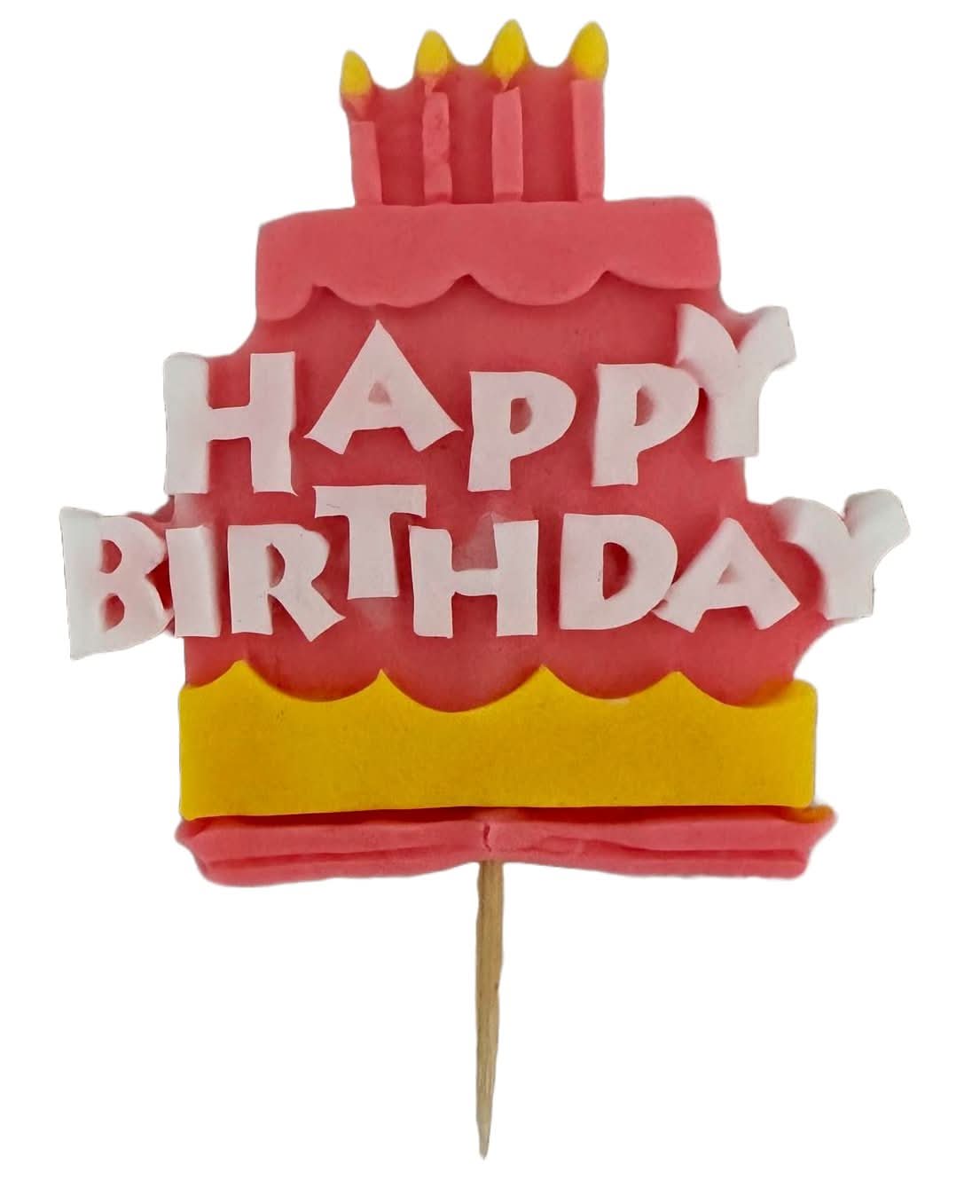 Decoratiune comestibila din zahar, Happy Birthday Decoratiuni din Pasta de Zahar Nati Shop