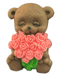 Decoratiune comestibila din zahar, Urs cu buchet de trandafiri Decoratiuni din Pasta de Zahar Nati Shop