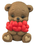 Decoratiune comestibila din zahar, Urs cu inimioare Decoratiuni din Pasta de Zahar Nati Shop