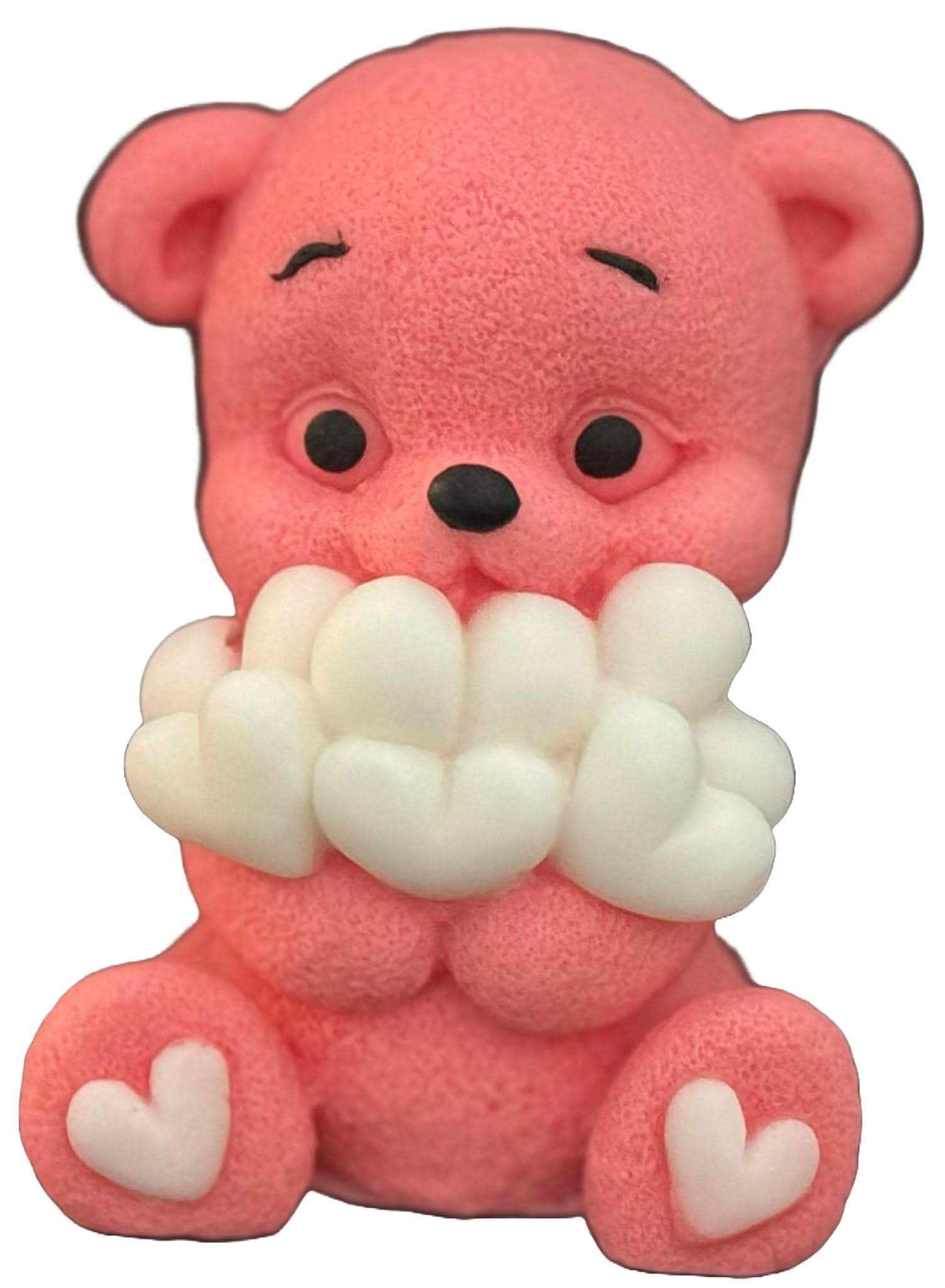 Decoratiune comestibila din zahar, Urs cu inimioare Decoratiuni din Pasta de Zahar Nati Shop