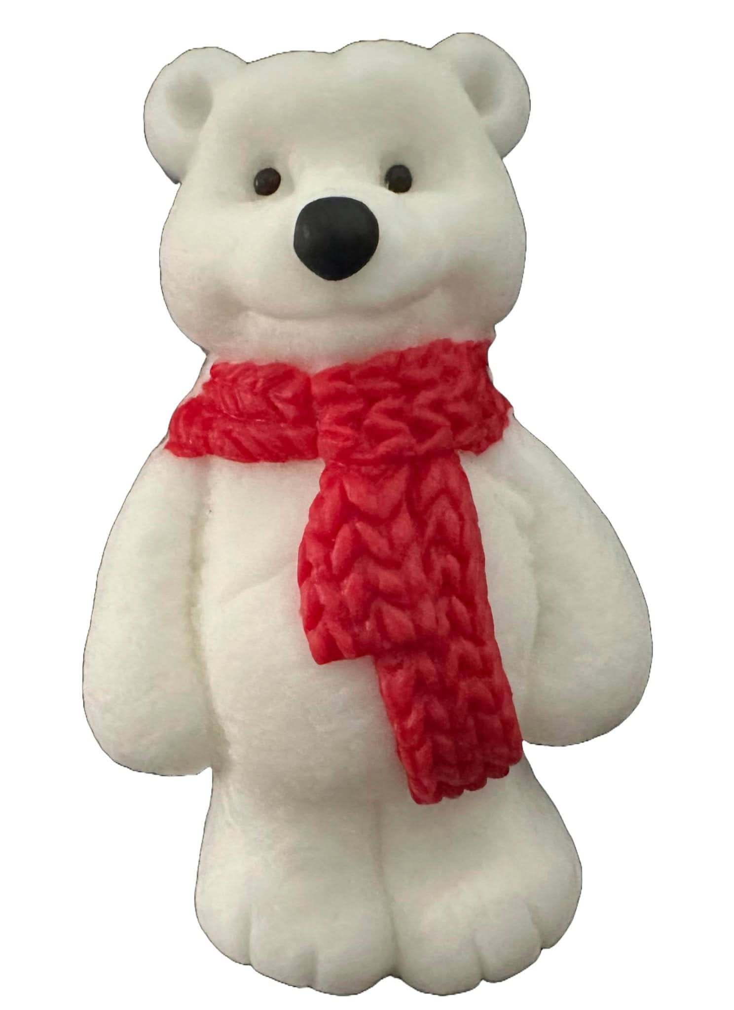 Decoratiune comestibila din zahar, Urs Polar Craciun Decoratiuni din Pasta de Zahar Nati Shop