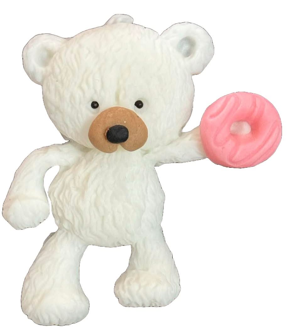 Decoratiune comestibila din zahar, Ursulet cu gogoasa Decoratiuni din Pasta de Zahar Nati Shop