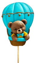 Decoratiune comestibila din zahar, Ursulet in balon Decoratiuni din Pasta de Zahar Naty Shop